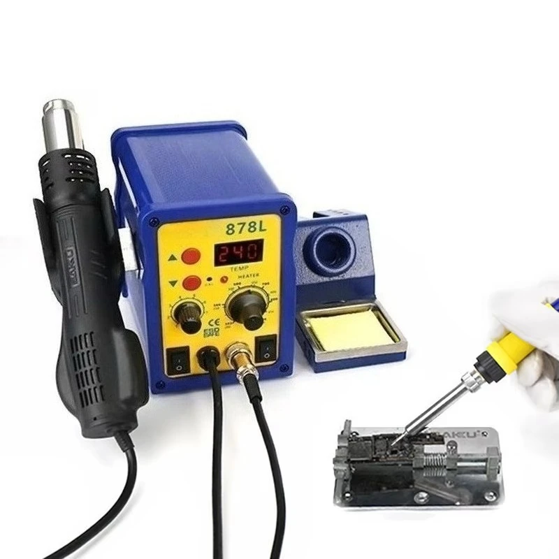 

878L 110/220V LED Digital Display Hot Air Gun Rework Soldering Station Welding Solder With Iron And Heat Gun 1PC