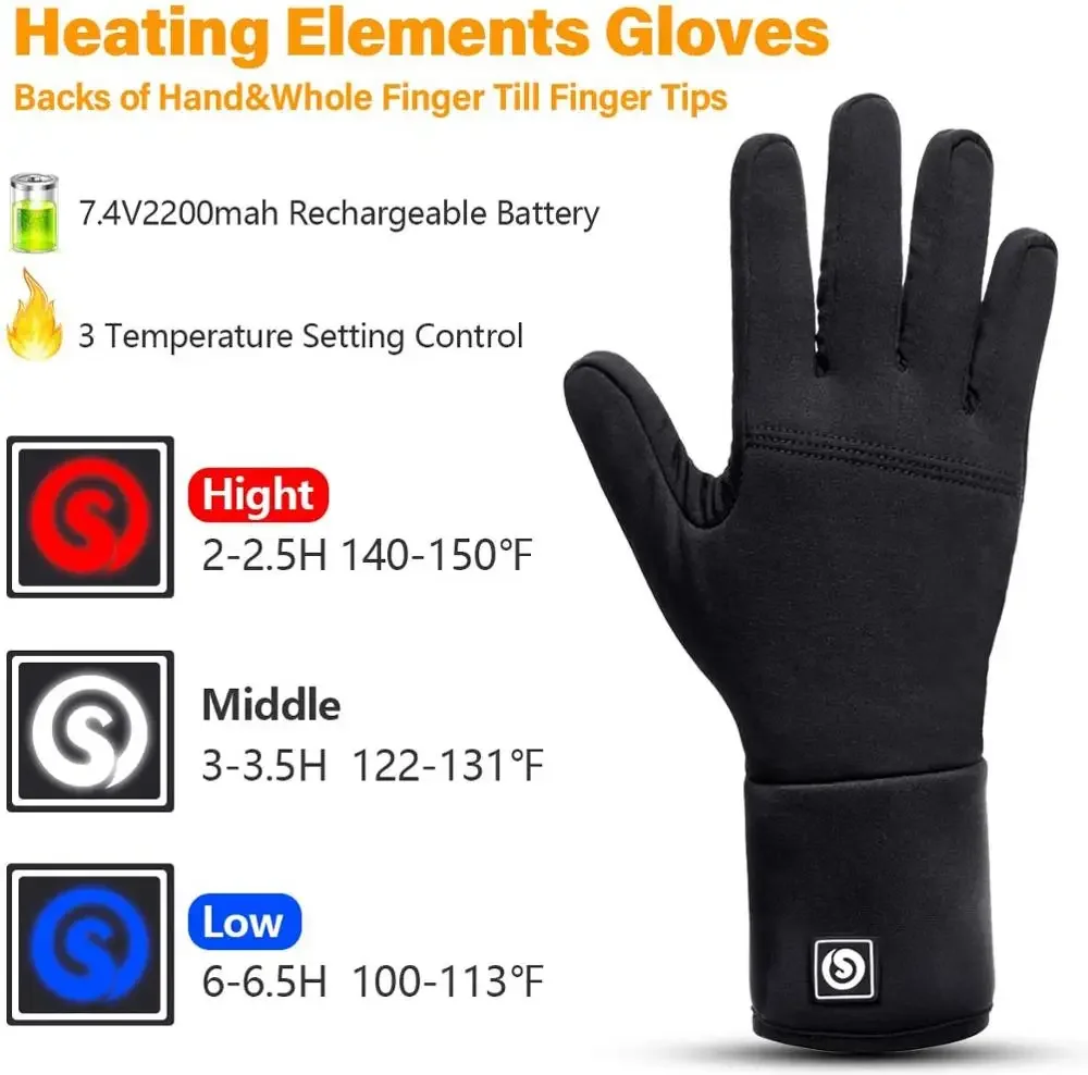 Liner Heated Gloves Winter Warm Skiing Gloves Outdoor Sports Riding Skiing Fishing Hunting