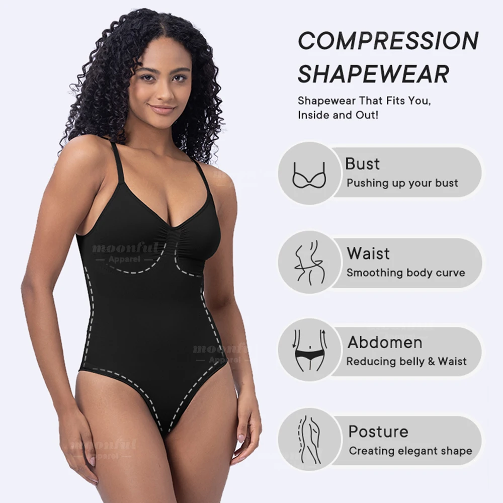 Bodysuit wanita Shapewear tinggi elastis pembentuk tubuh penuh tali pelangsing Tank Top Fajas kontrol perut pinggul pengangkat bokong pakaian dalam