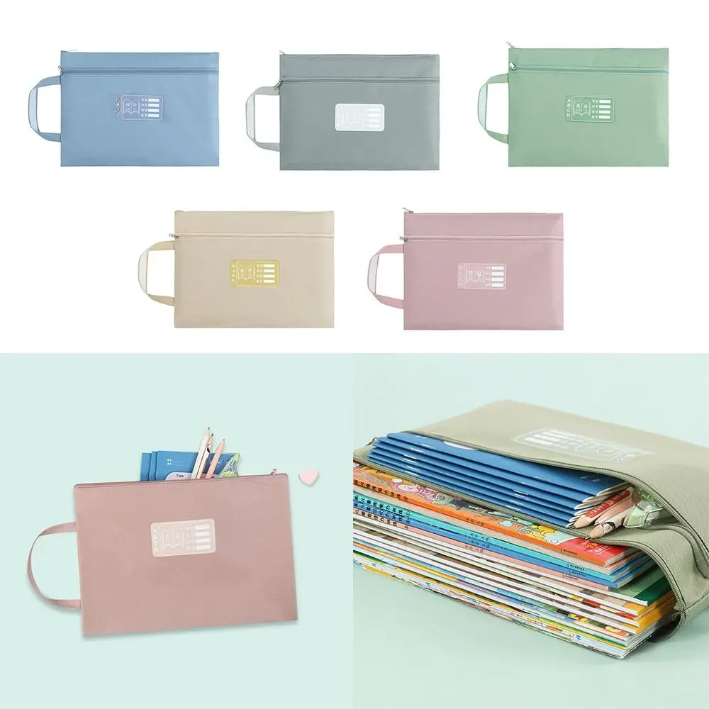 Portable A4 Size File Tote Waterproof Double Layers Document Storage Bag Foldable File Organizer Pouch