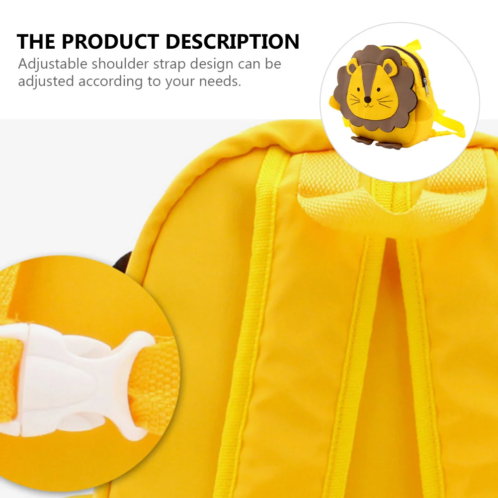 Mochila antipérdida para niños, diseño de León de dibujos animados, gancho desmontable, bolso escolar para guardería, correa de hombro ajustable, dibujos animados para niños