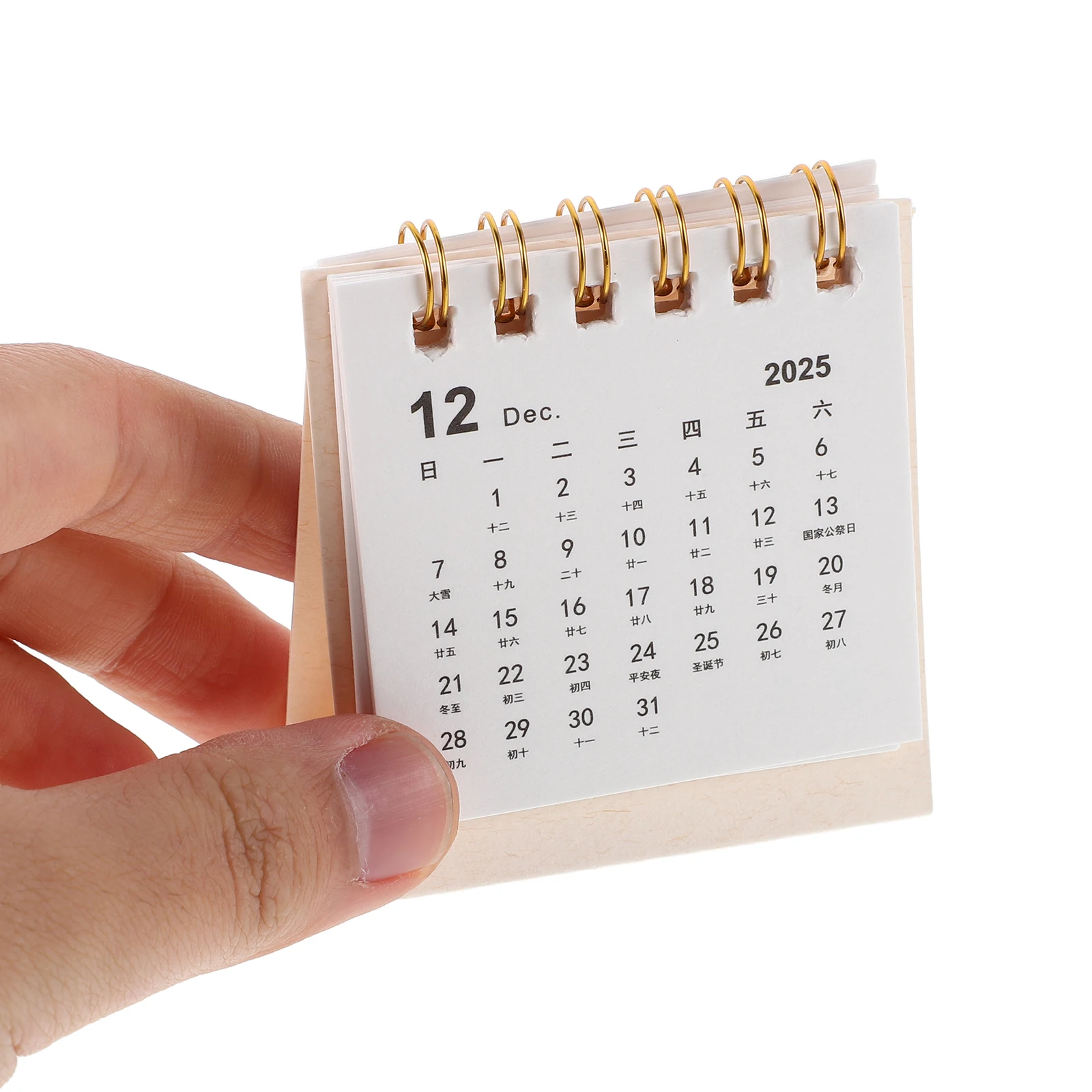 Daily Use Monthly Calendar Mini Desk Desktop Calendars Small-sized Beige Paper Ornament