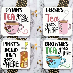 Personalised Coaster Cup of Tea Drink Mat Tea Lover Gift Matcha Ceramic Coasters Best Friend Christmas Gift Funny Coasters