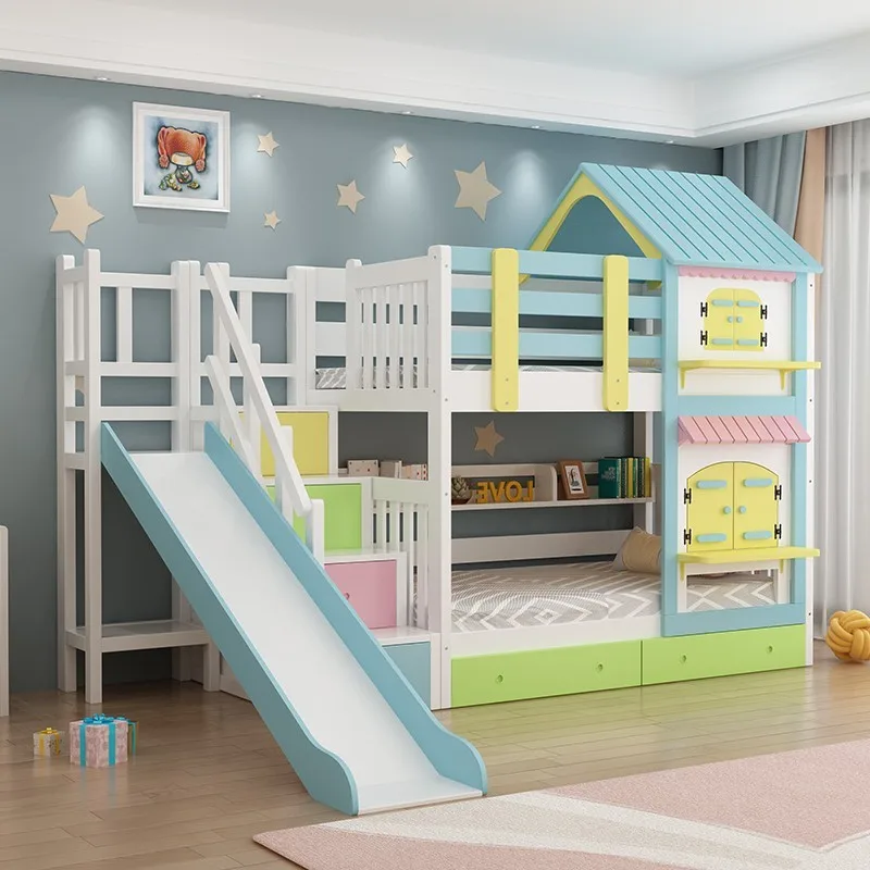 Dziecko proste podwójne łóżko projektant dzieci drewniana rama łóżka do przechowywania podwójne łóżko łóżka łóżka piętrowe Design Muebles Para