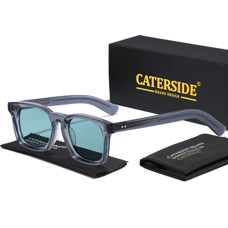 

CATERSIDE Acetate Frame Vintage Men Sunglasses Square Frame High-Quality Sun Glasses Women Party Travel Outdoor Glasses