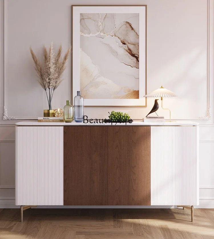 

LX*Light luxury household door indoor side cabinet Italian supercrystalline stone locker