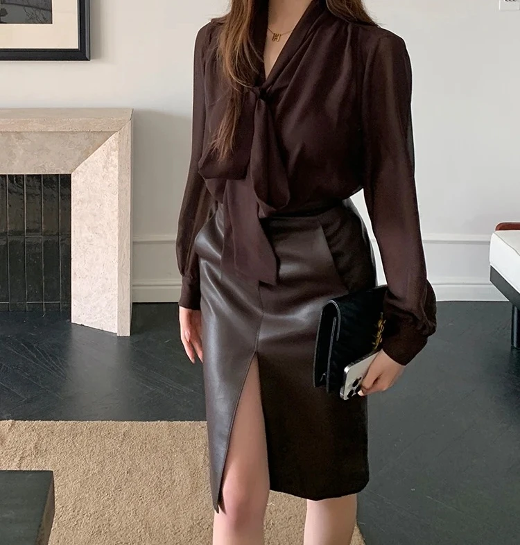 

Новинка: Женская деловая блузка из шифона в винтажном стиле с бантом, элегантная свободная рубашка для работы и повседневной носки