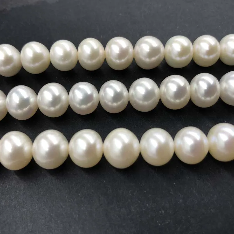 ELEISPL Gorgeous 10mm White Near Round Freshwater Pearls 1 String   #1023