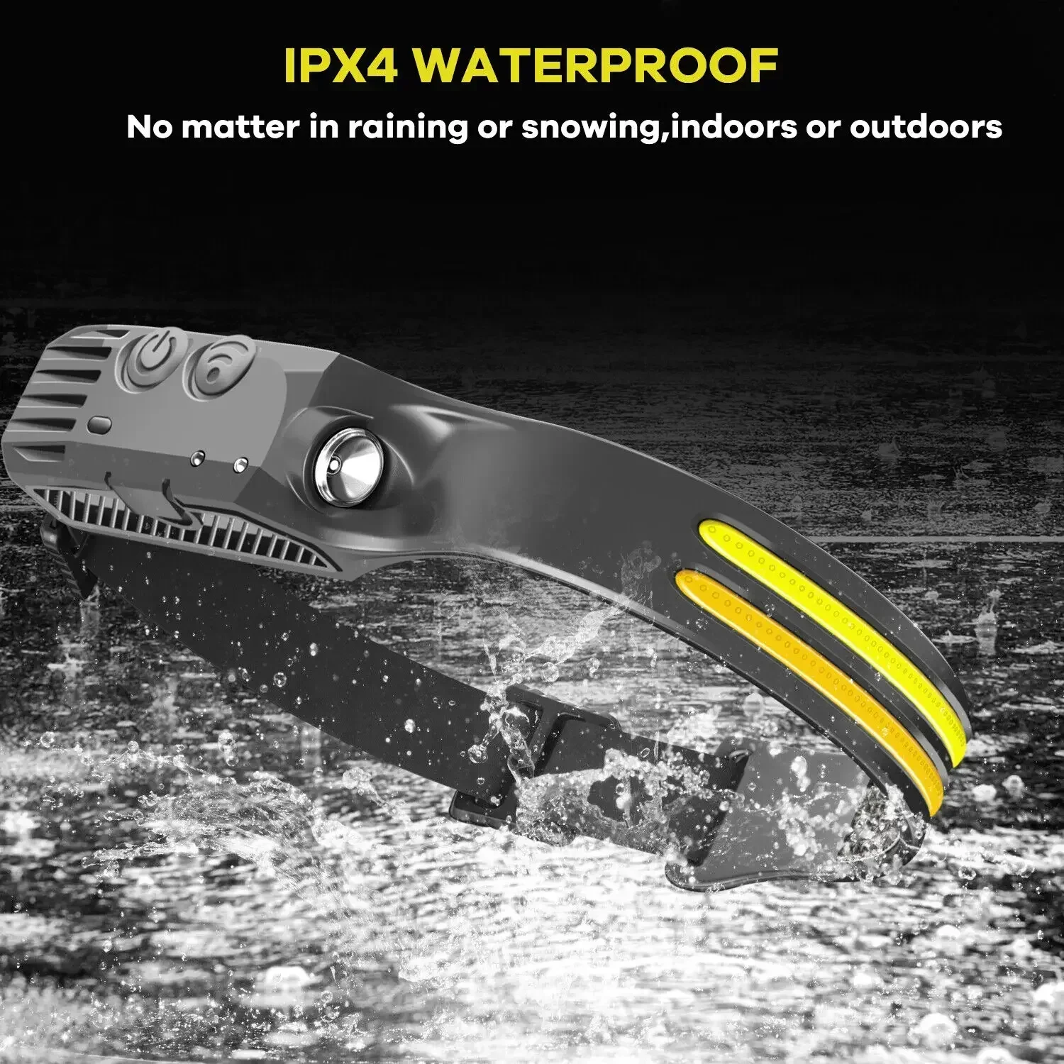 USB Rechargeable LED Sensor Headlamp XPE+COB Headlight Head Torch Work Light Waterproof Headlamp for Fishing Camping Lantern