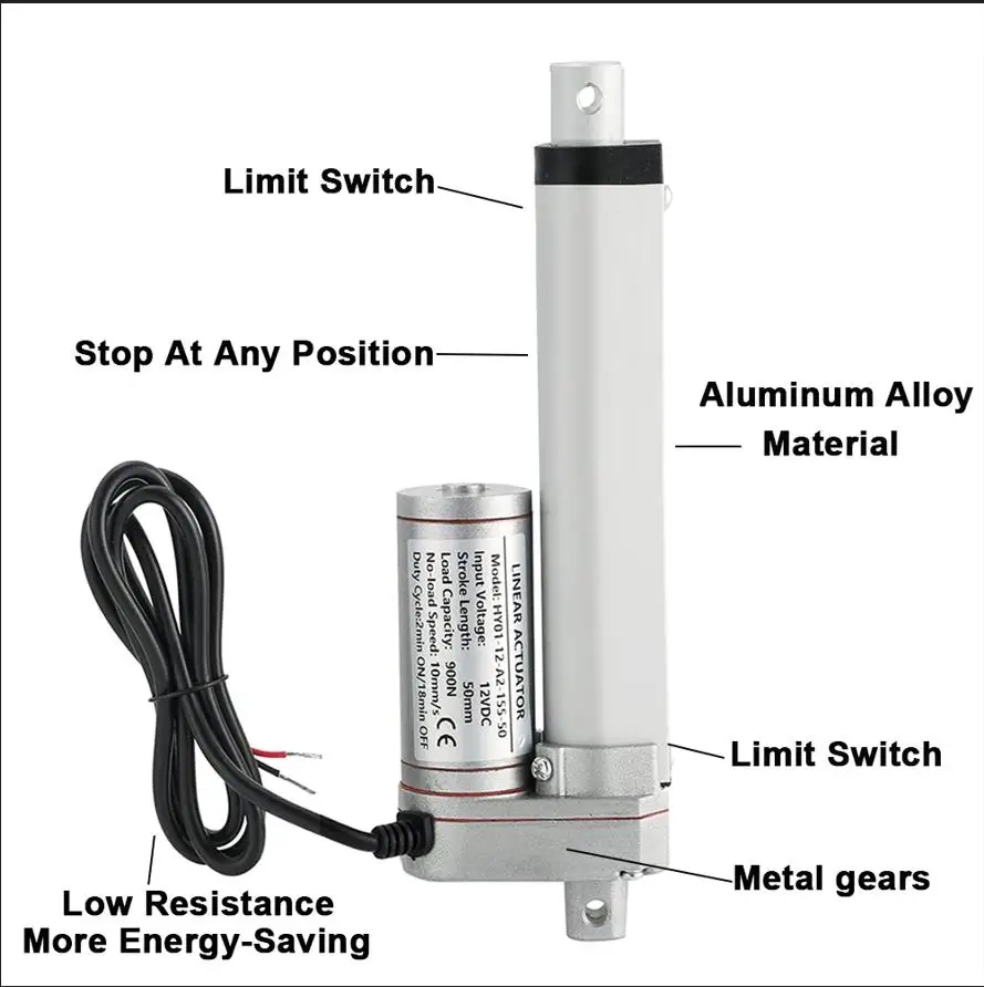 Imagem -02 - Atuador Linear com Suporte Motor Elétrico Curso Drive dc 12v 700n 20 mm 30 mm 50 mm 100 mm 150 mm 20 mm 15 mm s