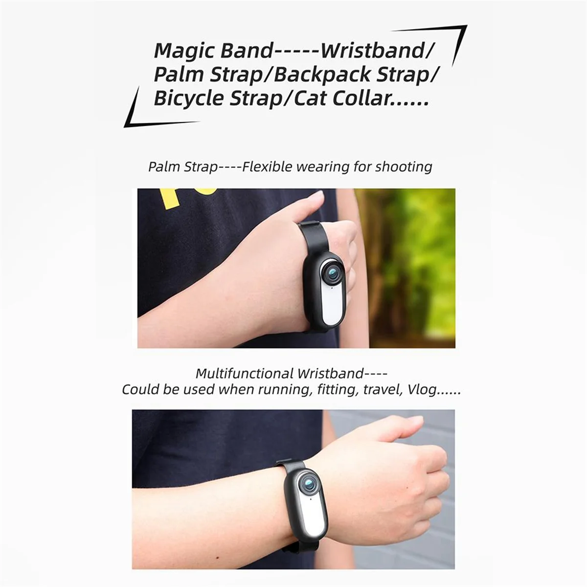 ABKM Cat Camera Collar Telecamere wireless con obiettivo grandangolare 170 Collare stabile Fotocamera Sport Action Camera(A)