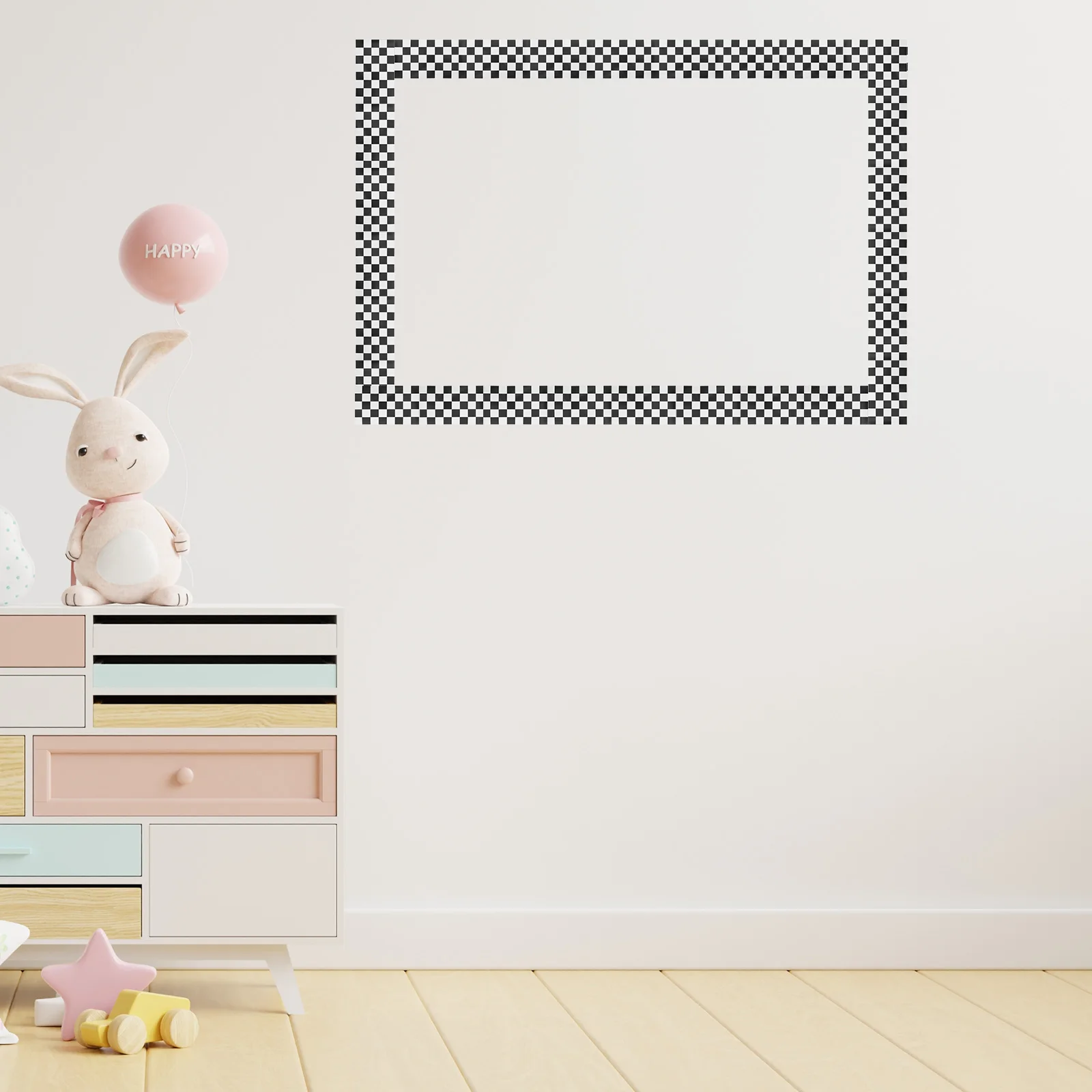 

1 Roll Checkered Bulletin Board Border Peel Stick Sticker Classroom Decoration Chalkboard Trim Wall Decals Stain Resistant
