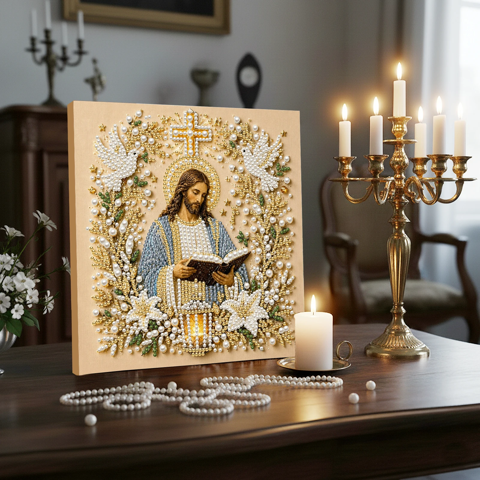 DIY Pearl Art Kit with Frame S - Resin Craft For Beginners 评论和价格