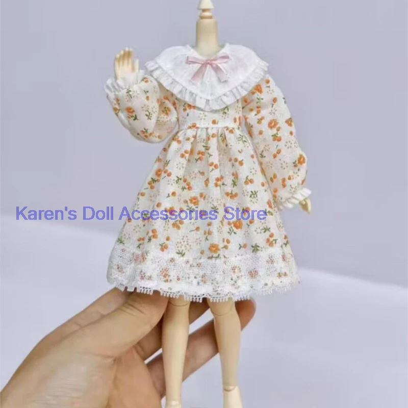 1pcs new design 2026 one-piece Floral Dress for Landoudou/Blythe/ob22/ob24 Doll