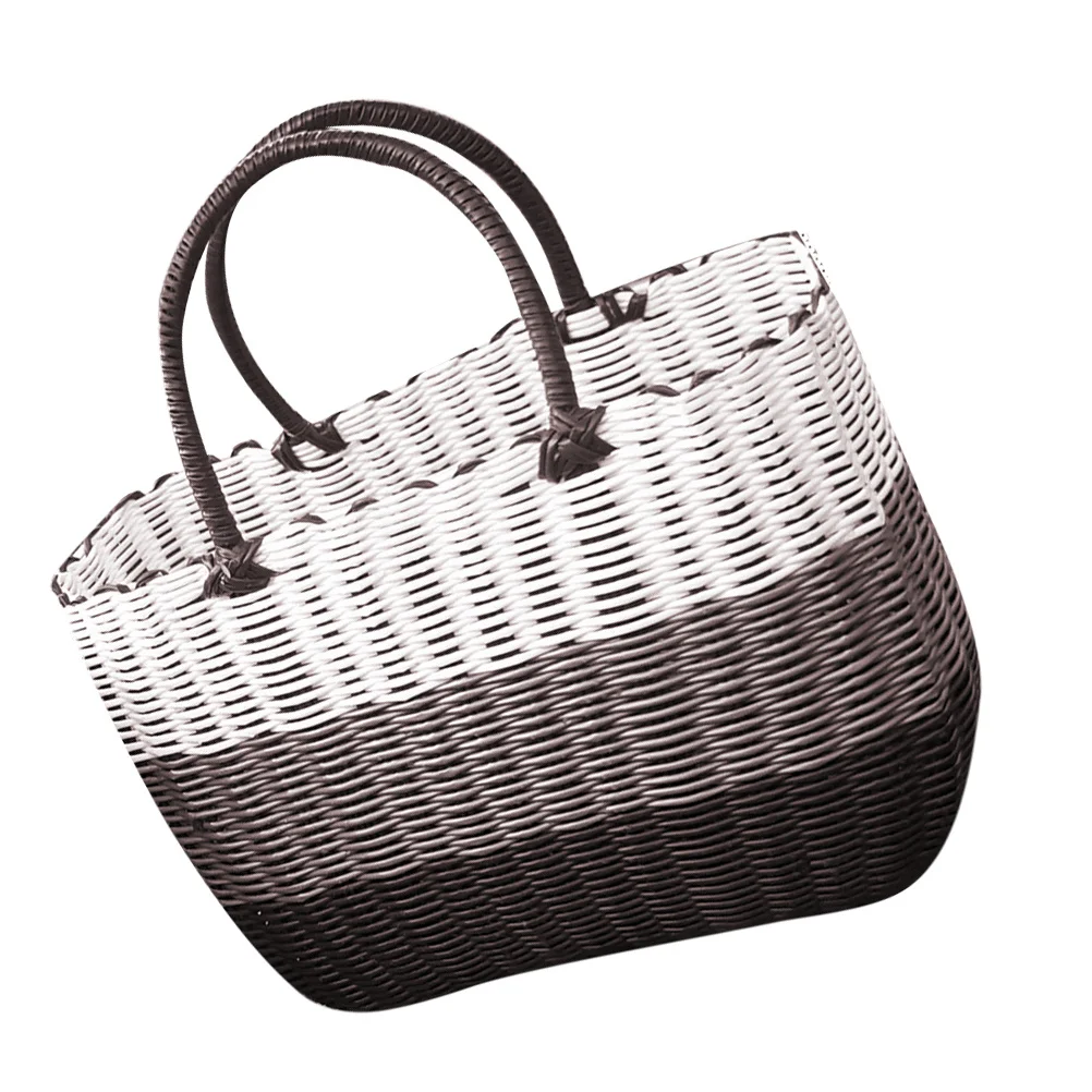 

Medium Size Handwoven Woven Basket For Picnic Beach Shopping Storage Multi Functional Washable Straw Tote Bag For Women Family