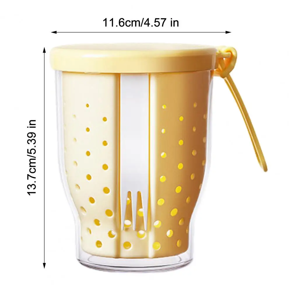 Spacious 25oz Fruit Salad Container, Leakproof Portable Snack Cup With Built-in Fork & Strainer For Travel Office