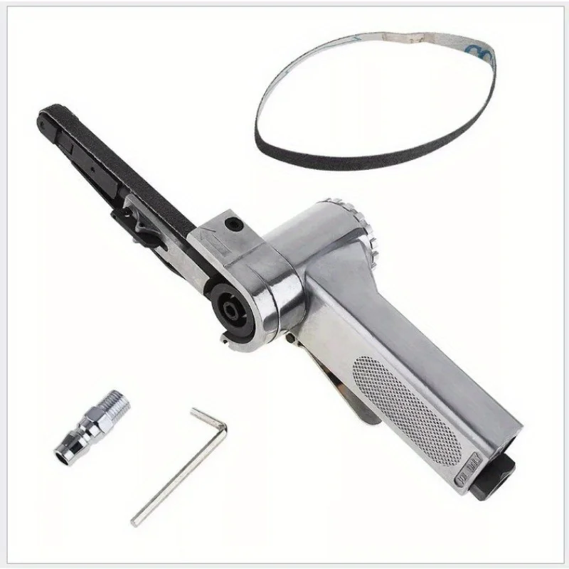 1Pc 3/8" Air Belt Sander Air Angle Grinding Machine with Sanding Belts for Air Compressor Sanding Pneumatic Tool Set - view 4
