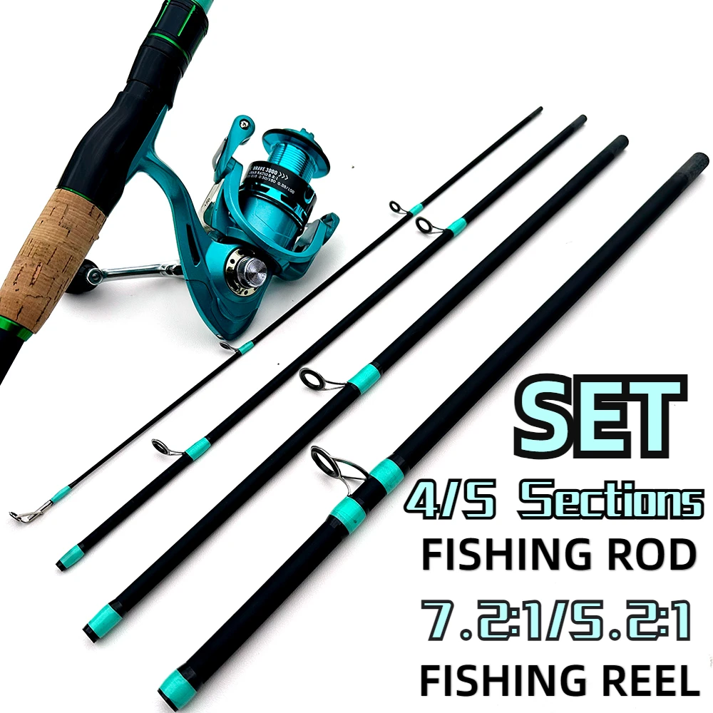 Ultralight Carbon Spinning Fishing Rod Combo 1.8m/2.1m Lure Pole ML Action and 2000-3000 Series Carp Feeder Reel for All Waters