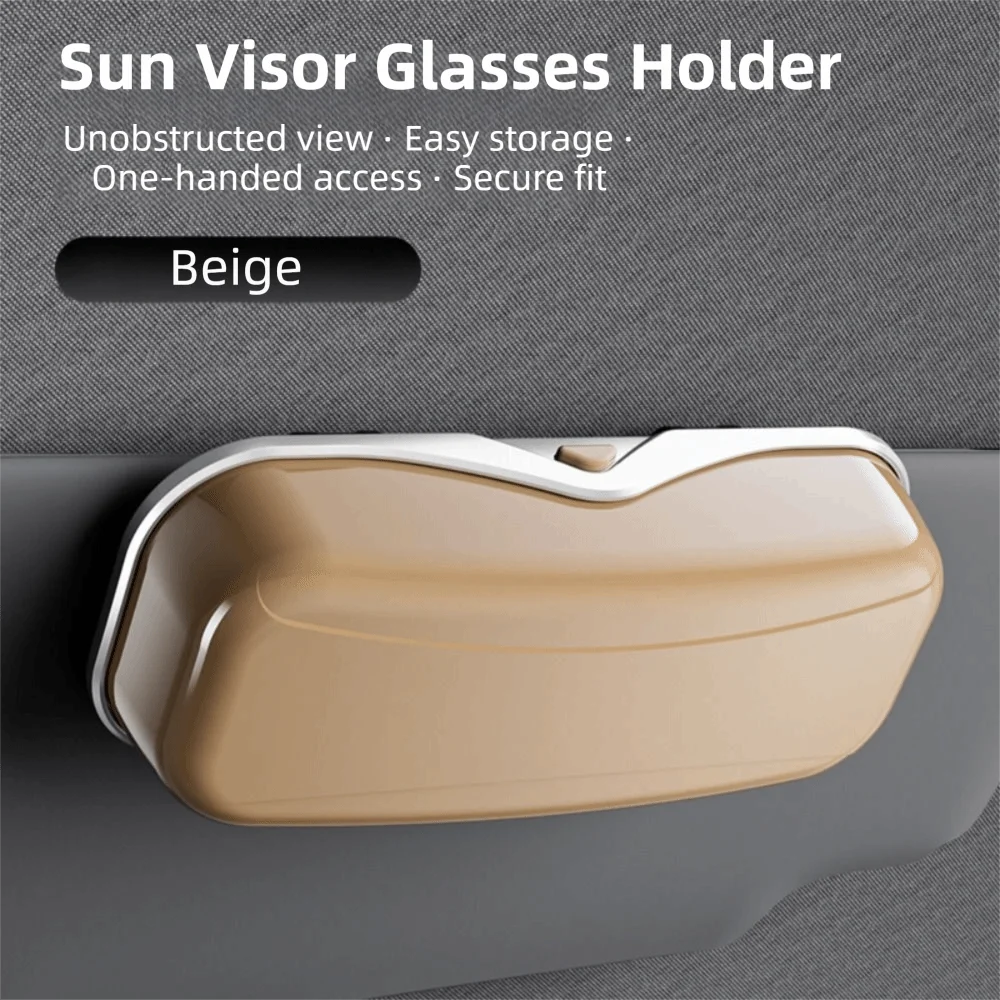 

Premium Car Visor Glasses Case Flocking Inner Anti-Scratch Auto Sunglasses Organizer Storage Shock-proof