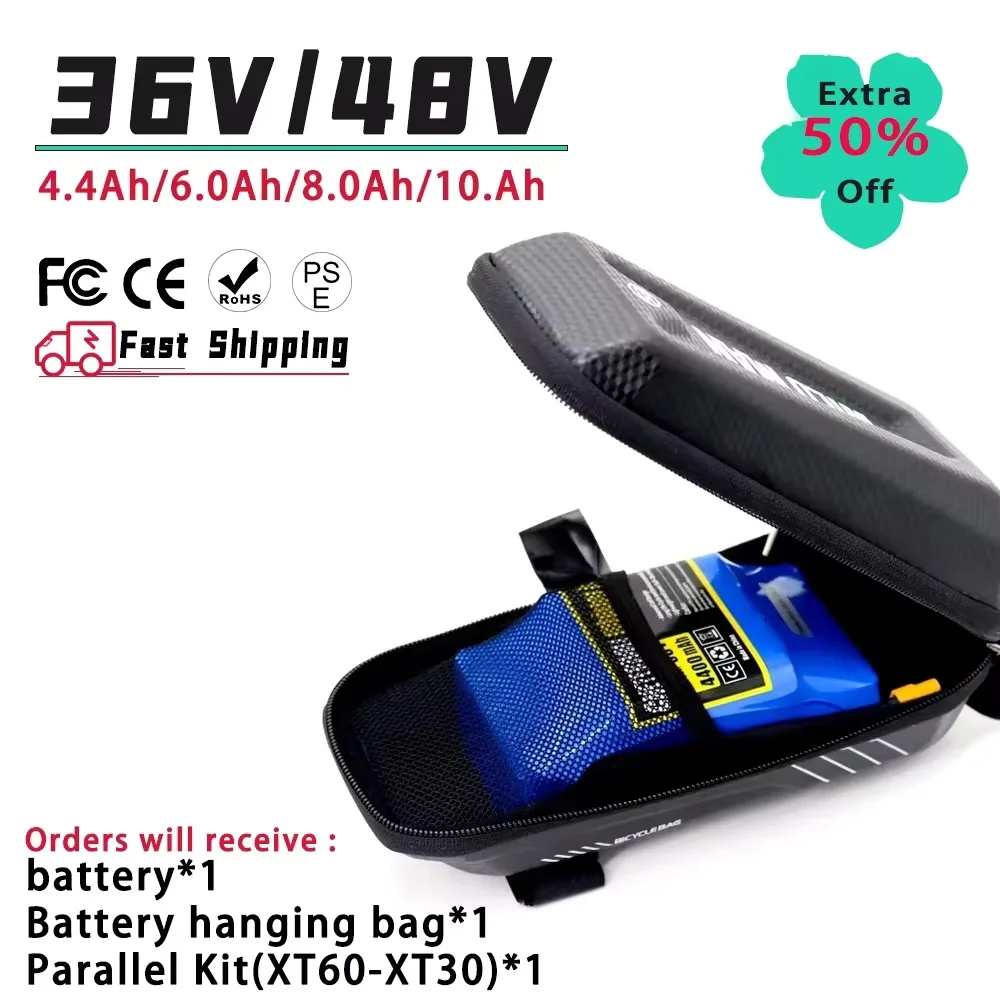 

Аккумулятор 36 В/48 В, 4,4 Ач, 6,8 Ач, 10 Ач для XiaoMi M365 1S Pro Mi3 Ninebot Max G30, параллельное соединение с сумкой для аккумулятора в комплекте.