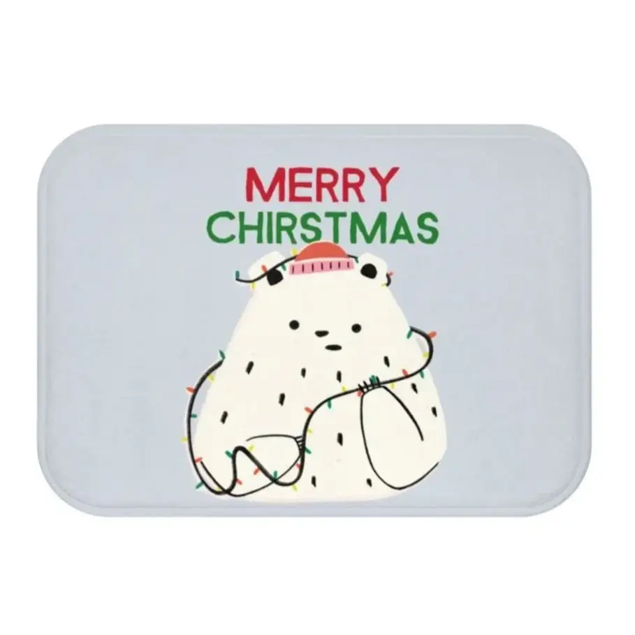 Polar Bear & Christmas Lights Bath Mat Home Accents