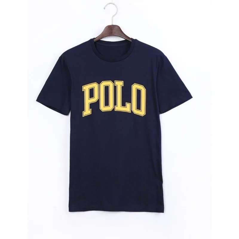 

Couple Polo T-shirt Men Women Cotton Letter Printed Short Sleeve Tops Spring Summer Casual Simple Streetwear Tee
