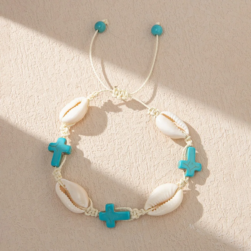 

Simplicity Shell Shell Rope Necklaces Turquoise Braided Rope Starfish Turtle Choker Pendant Shell Bracelet
