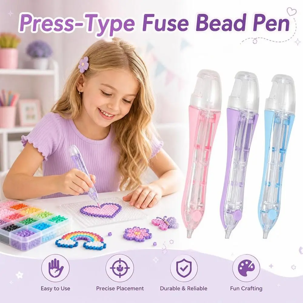 Plastic Fuse Bead Pen Automatic Bead Feeding Sliding Bead Bead Picking Pen DIY Bead Art Press Type Bead Placement Pen