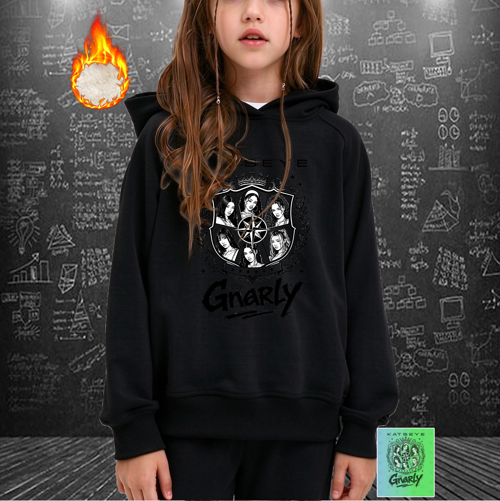 Girls Sweatshirt Katseye Korean Style Gothic Y2k Gnarly Merch Fans Hoodie Pullover Top For 3-14Y Kids Girls Cute Outfit