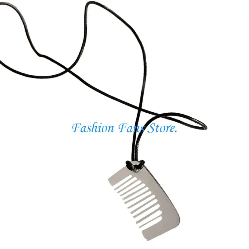  Trendy Metallic Comb Pendant Necklace Handmade Everyday Wear Clavicle Chain Fashion Accessories For Sensitive Skin