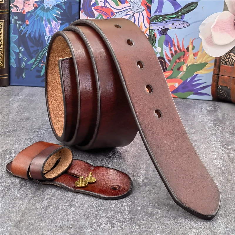 Super Wide 4.3CM Leather Belts Without Buckles Men Belt Ceinture Mens Leather Belts Without Buckles Jeans Yellow Belt Men SP08