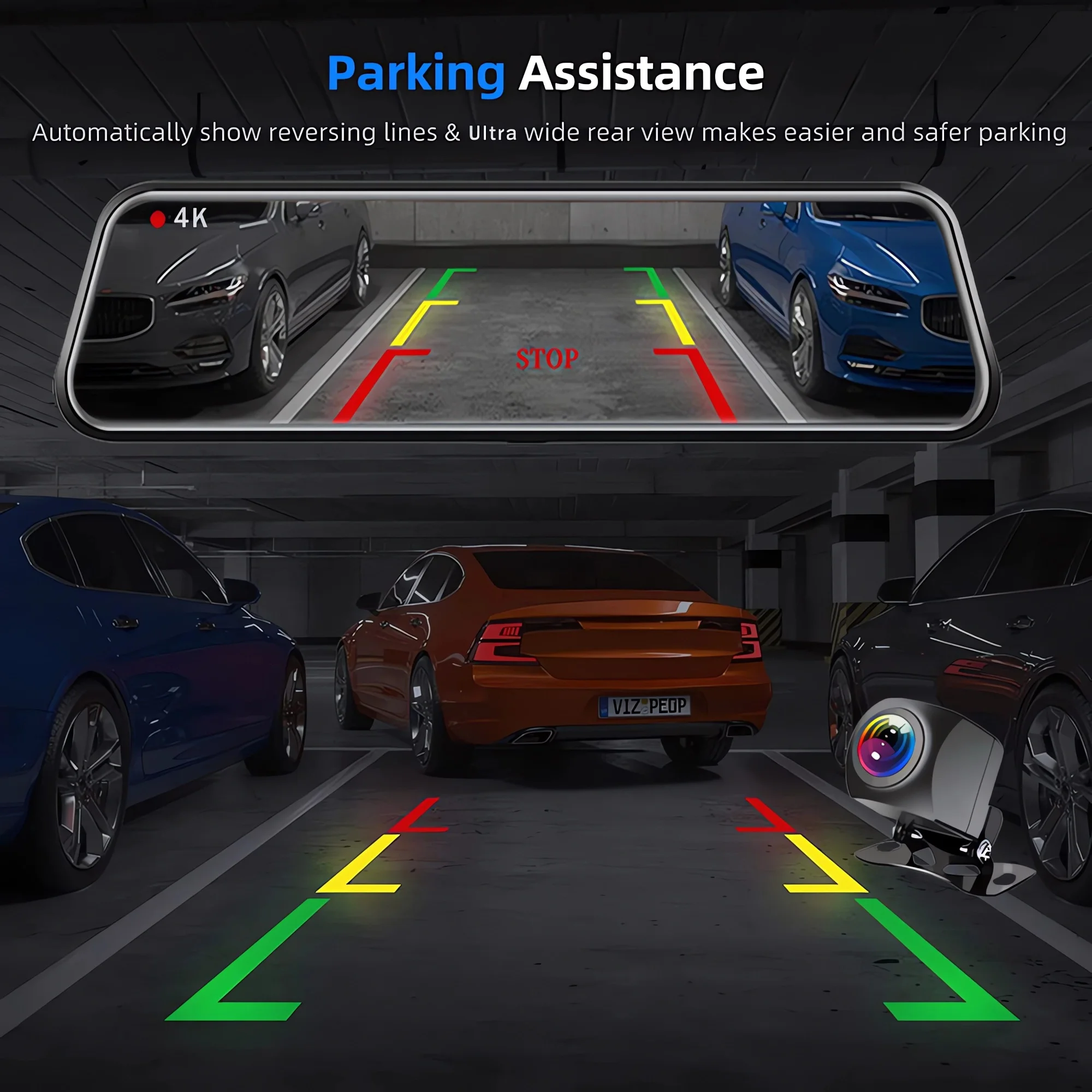 10 Inch 4K 2160P Dash Cam Wifi GPS Car Dvr Dual Lens Dashcam Stream Rear View Mirror IPS Video Drive Recorder Camera Registrar