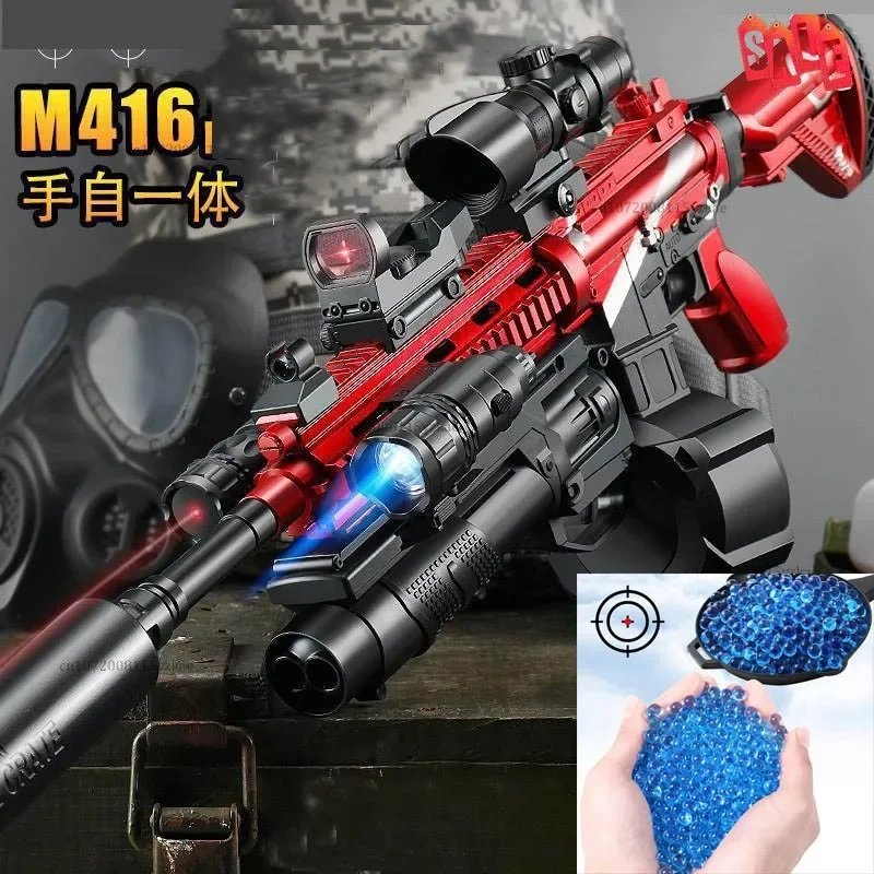 Pistola eléctrica de juguete de bala suave para niños, juguete de rifle de aire para paintball, Bola de agua, CS, M416