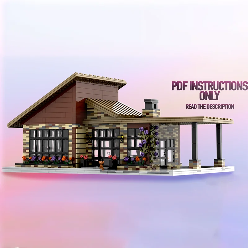 Casa personalizada moderna de bloques de construcción CIty Street View Moc # 4 modelos de tecnología ladrillo DIY montaje escena clásica juguete regalos de vacaciones