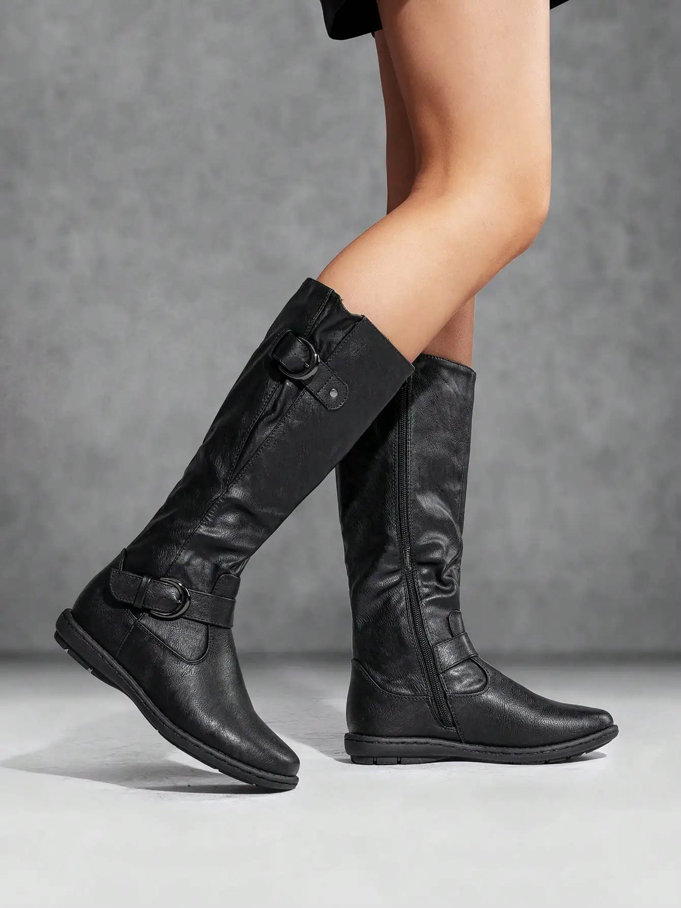 Women's Faux Fur Lined Knee High Winter Boots, Warm Plush Lining Non Slip Sole Round Toe Pull On Style Tall Snow Booties, Cozy Insulated Footwear for Cold Weather, Ideal for Outdoor Walks, Daily Commute, Holiday Outfits Casual Winter Fashion Shoes  Ladies