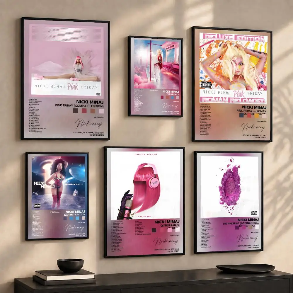 Rapper N-Nicki M-Minaj Painting Calligraphy Canvas Wall Art Prints for Living Room Bedroom Home Decor Gift