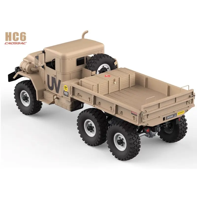 

Радиоуправляемый военный грузовик CROSSRC HC6 6X6 в стиле американского M35, электрический, с жестким корпусом, внедорожный краулер, двухскоростная модель автомобиля