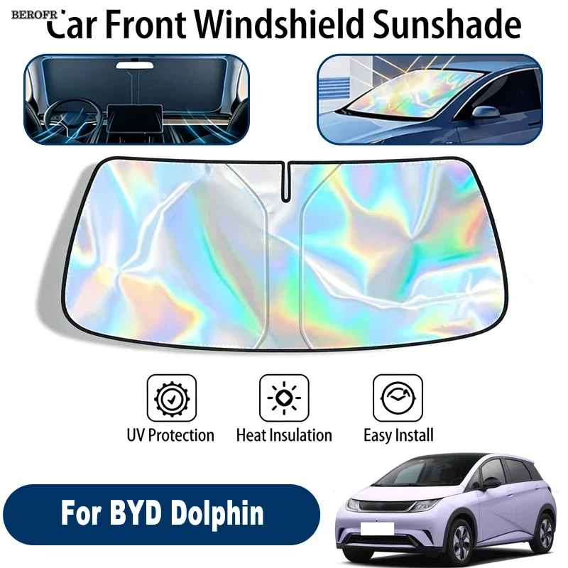 Windshield Sun Shade For BYD Dolphin Foldable UV Reflective Front Window Sun Protection Cover Accessories