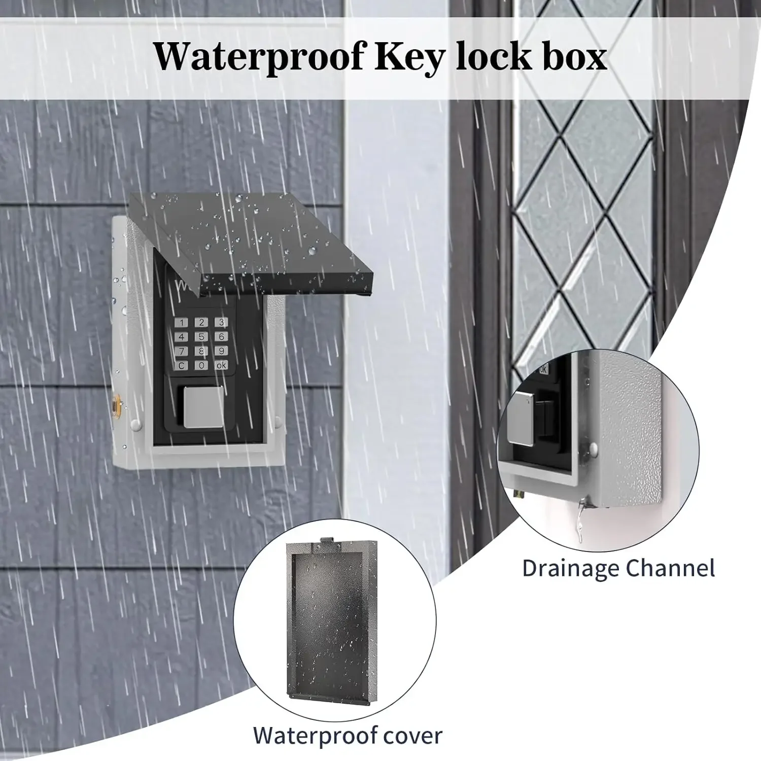 Smart Key Safe Box met waterdichte hoes, OTP/APP Bluetooth/Wi-Fi/vaste code/sleutel ontgrendelen, beveiligingsopslag voor huis buiten