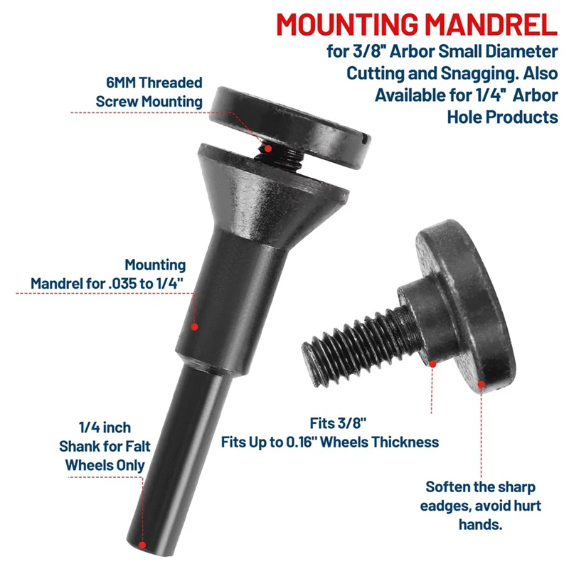 Mounting Mandrel For Cut-Off Wheels , 6Mm, 10Mm Hole Cutting Disc , Grinding Wheel Saw Blade For Die Grinder Rotary Tool