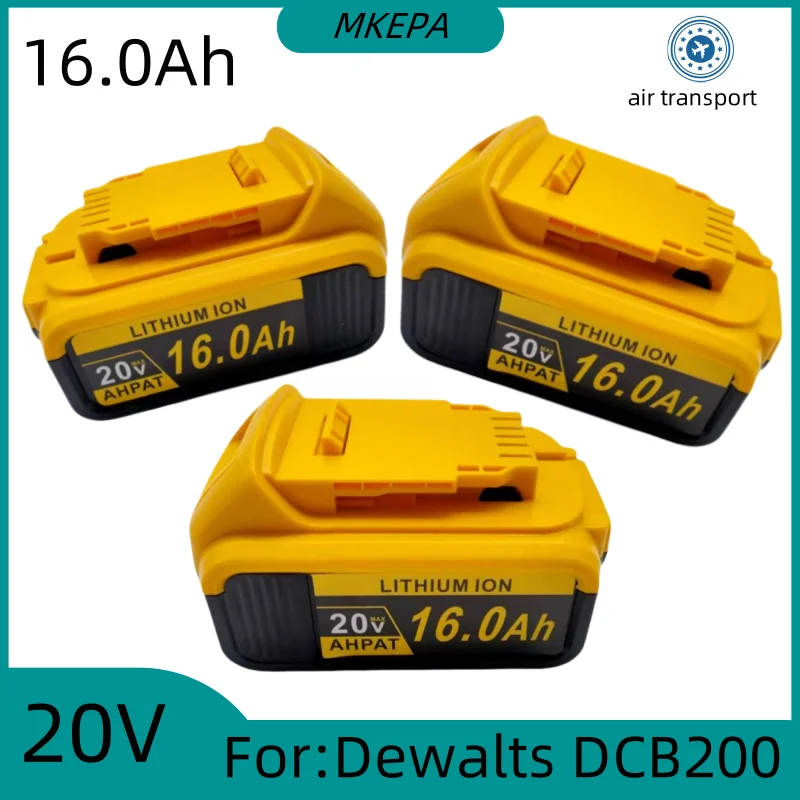 New 100% Original 16000mAh 20V for Dewalt Power Tool Battery DCB206 20V 20.0Ah Battery DCB206 20V Battery DCB205 DCB204-2 DCB200