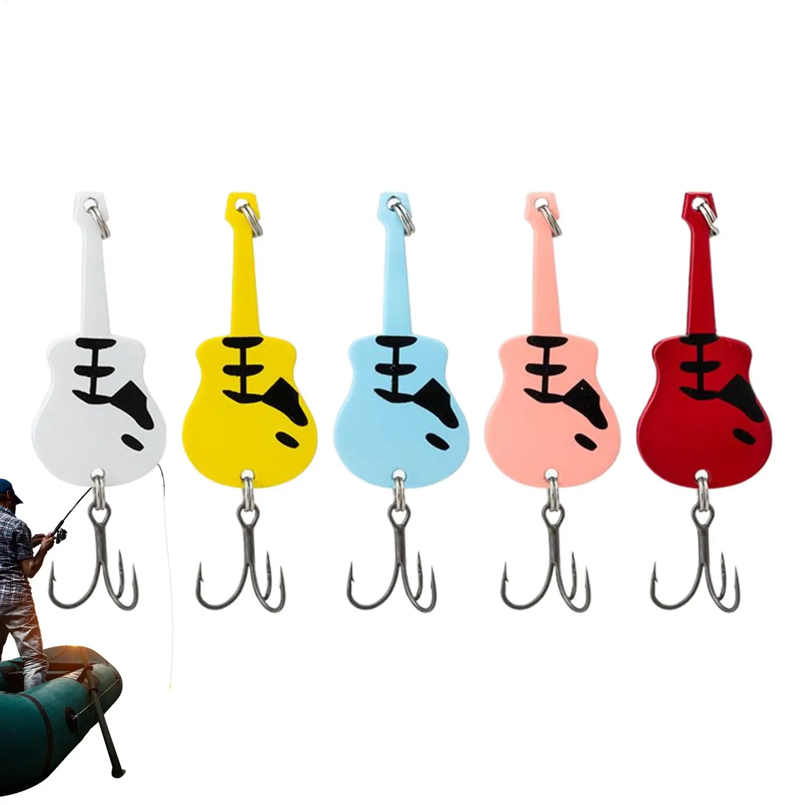 

Bass Fishing Lures Compact Saltwater Lures 5 Pieces Realistic Guitar Sequin Swimbaits For Sea Anglers Freshwater Stream River