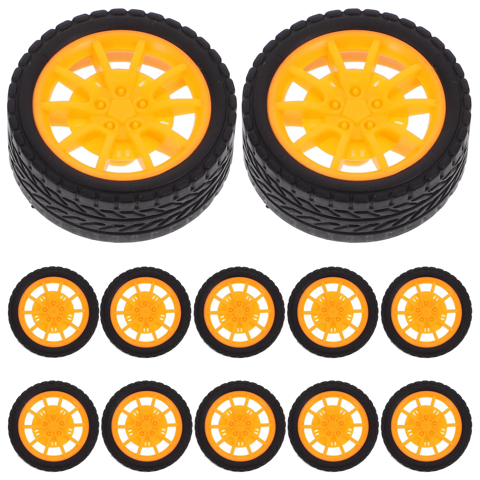 

15Pcs Car Wheels Rubber DIY Craft Smooth Rolling Kids Assemble Wheel Accessories for Car Truck Robot Science Project Hand Eye