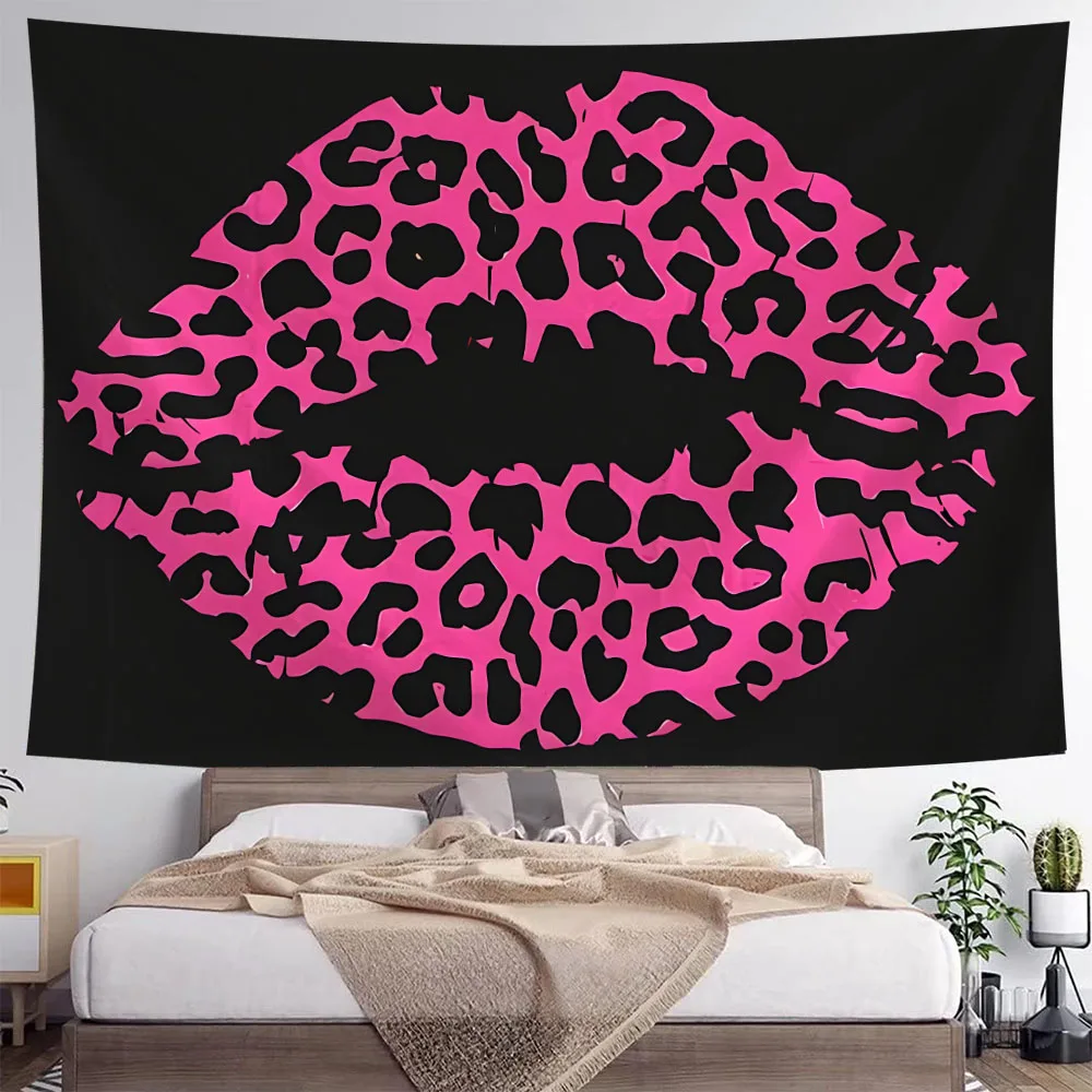 

Lipstick tapestry dreamy heart-shaped scene bedroom wall hanging cloth dormitory background poster wall decoration blanket