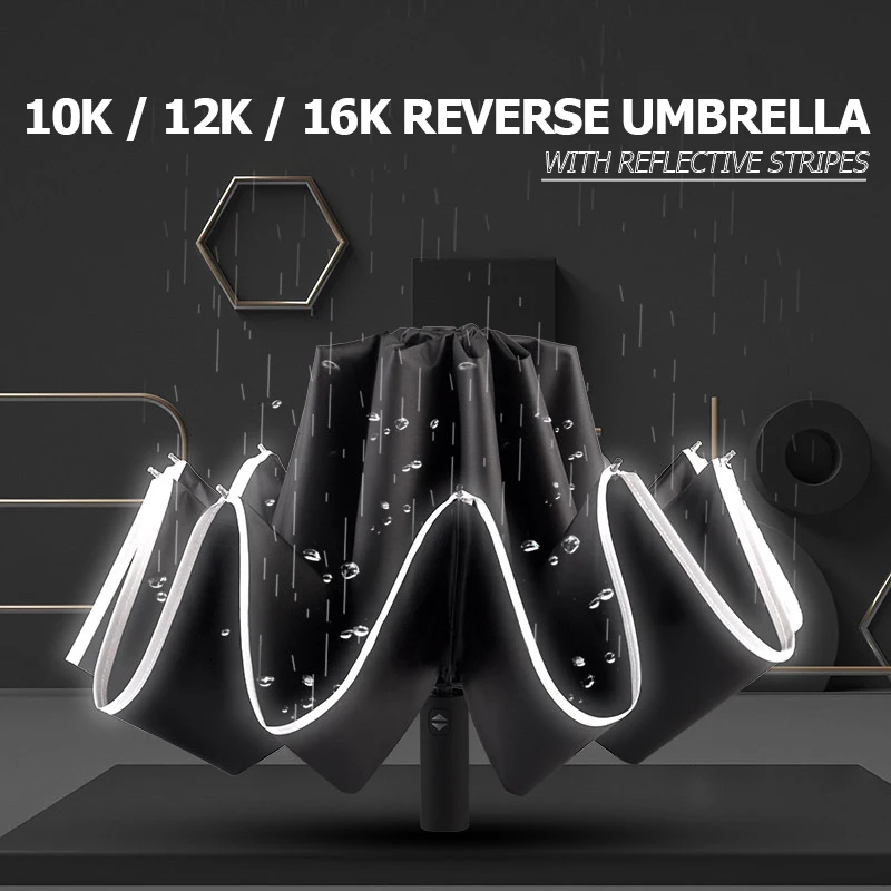 

Fully Automatic Reverse Folding UV Umbrella with Windproof Reflective Stripe UV Umbrellas