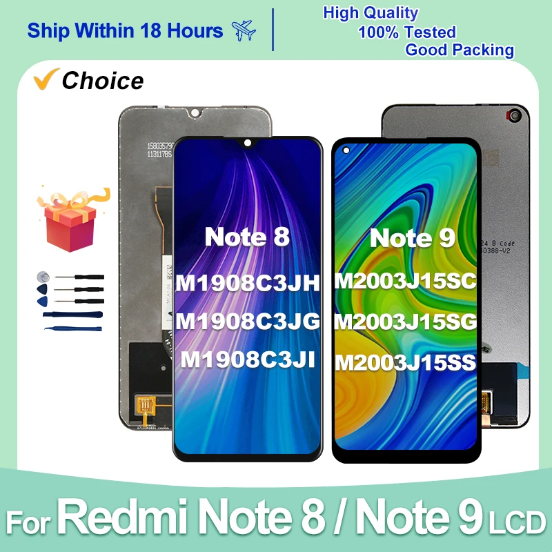 NEW IPS For Redmi Note 8 LCD M1908C3JH Screen Parts For Xiaomi Redmi Note 9 LCD Display Note 10X Touch Screen Assembly Digitizer