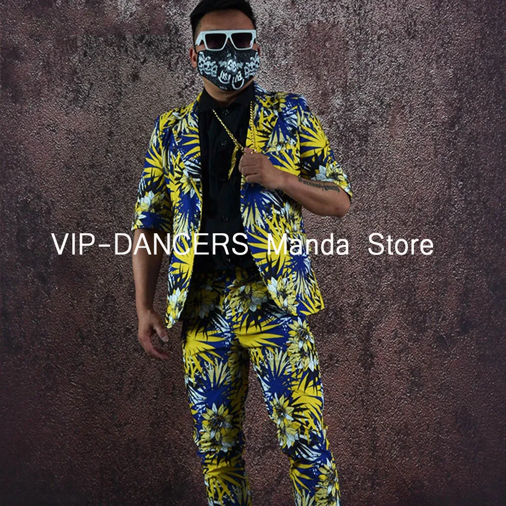 

Male Nightclub Stage Costume Host Singer Performace Clothes Hip Hop Clothes Gogo Dancer Clothing Paty Show wear Man Suit