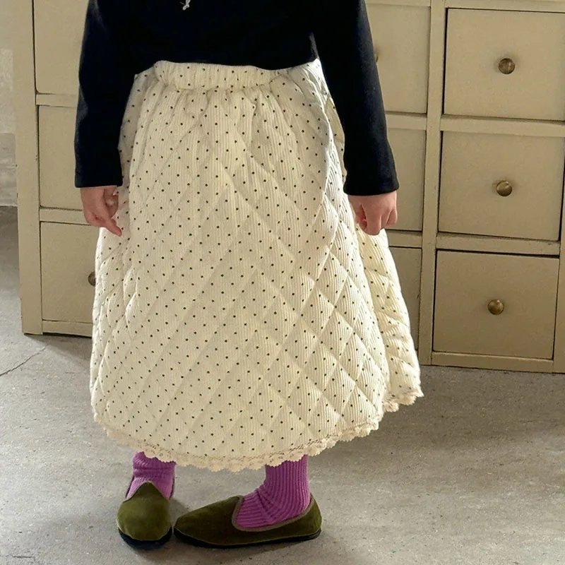 الفتيات الصغيرات ماكسي تنورة طويلة فتاة الشتاء الخريف تنورة مرونة عالية الخصر ألف خط سوينغ تنورة للأطفال حجم 2 3 4 5 6 7 8 9 10 سنوات #2