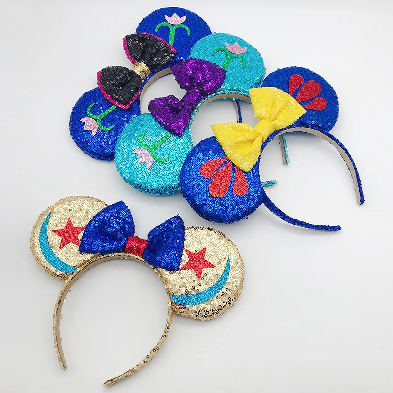 Disney Snow White Headband Mickey Mouse Ears Headbands for Girls Disneyland Frozen Headband Children Festival Hair Accessories