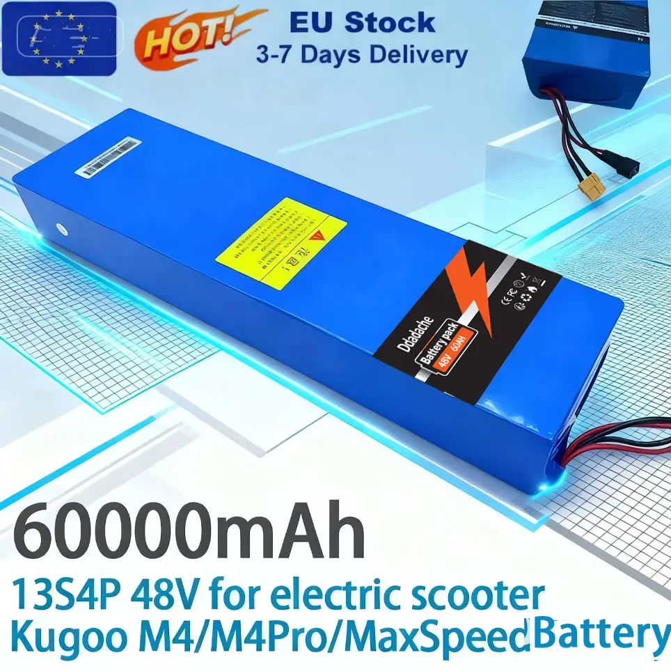 Pack de batterie lithium-ion 13S4P 48V 60Ah 2000W 18650 pour trottinette électrique Kugoo M4/M4Pro/M5/M5Pro